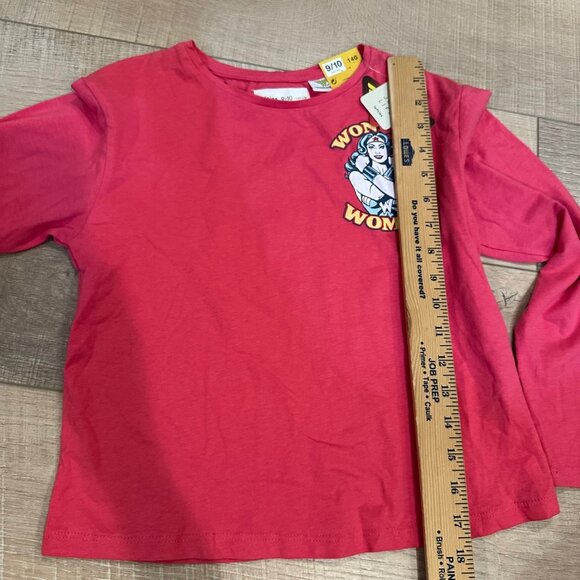 LEFTIES GIRLS PINK LONG SLEEVE SUPER WOMAN SHIRT 9/10 NEW - Picture 4 of 7